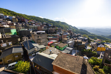 Canvas Print - Taiwan Jiufen village on the mountain