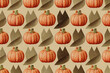 Orange, Green, Red, Yellow, Autumn Pumpkin and Cat Pattern, Halloween Theme, Halloween Pattern Collection 5