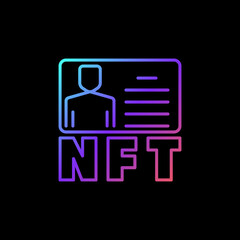 Poster - NFT - Non-fungible Token Identity vector concept line colored icon