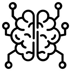 Canvas Print - A linear icon design of ai mind 