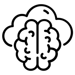 Sticker - A linear icon design of ai mind 