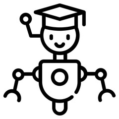 Sticker - A premium outline icon of bot