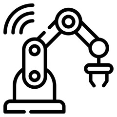 Sticker - Trendy outline icon of robotic arm