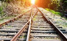 Two Railway Tracks Merge Together