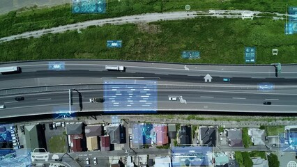 Aufkleber - Transportation and technology concept. ITS (Intelligent Transport Systems). Mobility as a service.