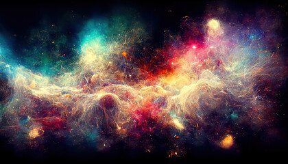 Space nebula, colorful abstract background image. 3d illustration 