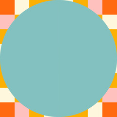 Poster - Modern vector abstract  geometric background with circles, rectangles and squares  in retro scandinavian style. Pastel colored simple shapes graphic pattern. Abstract mosaic artwork.