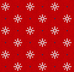 Wall Mural - Ugly sweater Christmas party border. Knitted background pattern scandinavian ornaments.