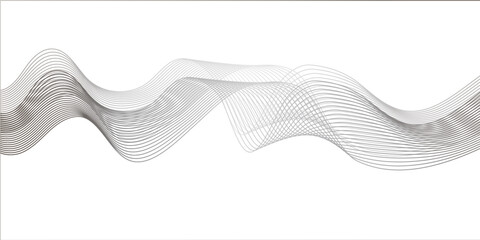 Abstract wavy gray lines stream element for design on a white background. You can use for Web, Texture, Wallpaper, Template, Desktop background, Business banner, poster design.