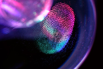 Aufkleber - Beautiful abstract multicoloured  fingerprint on background texture for design. Macro photography view.