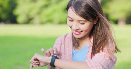 Poster - woman use wearable smartwatch