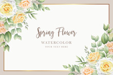 Yellow Rose Border And Frame Background Design Card