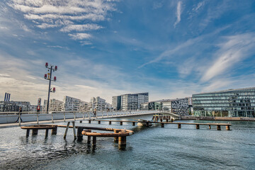 Wall Mural - Copenhagen view of the modern buildings in the harbor, Denmark