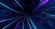 © krovsmolokom13 - Neon abstract energy move through wires. Bright glow pink, blue current, electricity, data traffic moving through dynamic streaks. 3d animation. Sci-fi digital video electric motion in dark background