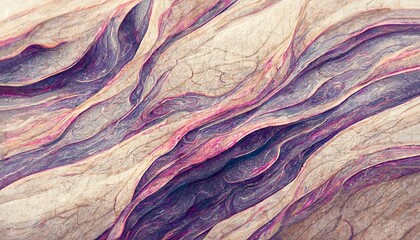 Aufkleber - Cracks in the stone in patterns of purple and pink. 3D rendering