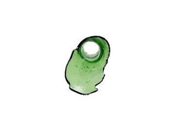 Aufkleber - shard of green glass isolated on a white background