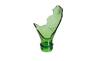 Aufkleber - shard of green glass isolated on a white background