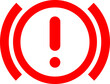 Red brake sign with transparent background