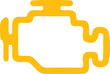 Amber check engine light or icon