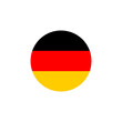 Germany flag icon set. National  german flag, circle, square logo in png flat style.