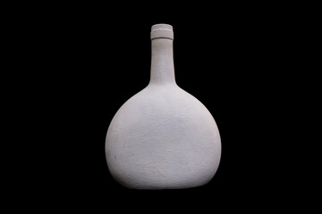 Poster - white gypsum vase isolated on a black background