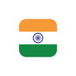 India flag icon set. Indian national flag logo. Circle country emblem in vector flat style.