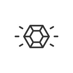 Wall Mural - diamond icon. gem symbol. outline and black brilliant sign png