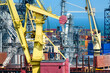 © soleg - industrial seaport infrastructure, sea, ship and cranes, concept of sea cargo transportation