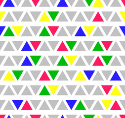 Poster - Geometric shapes, triangles, alternating colors, and up and down. abstract background Create a seamless pattern