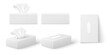 © sabelskaya - Realistic tissue box mockup set from different angles, 3d vector illustration isolated on white background.