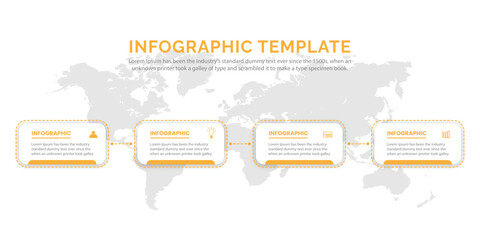 Infographic design template 4 step with icon