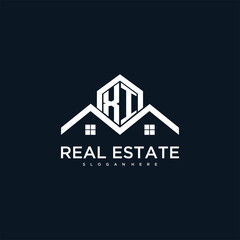 XI initial monogram logo for real estate with creative roof and home image design