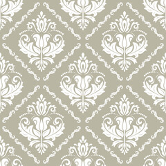 Wall Mural - Orient vector classic pattern. Seamless abstract background with vintage elements. Orient beige and white pattern. Ornament for wallpapers and packaging