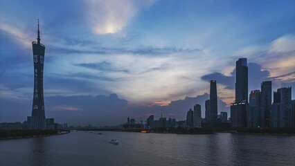 Canvas Print - city skyline at sunset