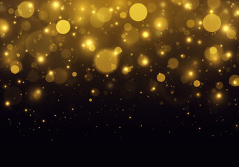 gold bokeh blurred light. abstract background with bokeh effect. magic concept.