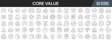 Core Value Line Icons Collection. Big UI Icon Set In A Flat Design. Thin Outline Icons Pack. Vector Illustration EPS10
