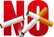 No smoking text and 3D realistic cigarette tabacco
