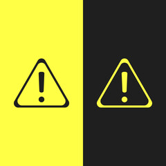 two caution signs dark and yellow