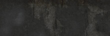 Dark Horror Grunge Wall Panoramic Banner With Halftone Engrave Lines. Dust Overlay Distress Texture. Dirty Splattered Watercolor Drips . Black Friday Or Halloween Effect With Granules And Chalk.	