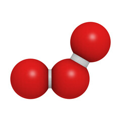 Sticker - Ozone (trioxygen, O3) molecule, chemical structure