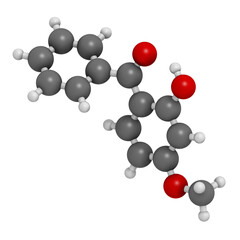 Canvas Print - Oxybenzone sunscreen molecule.