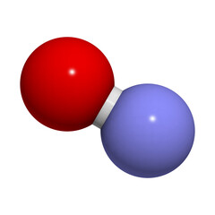 Wall Mural - Nitric oxide (NO) free radical and signaling molecule, molecular model.