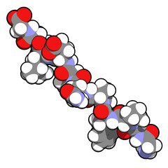 Canvas Print - Gliadin derived peptide. Immunogenic breakdown product of gliadin (gluten), playing an essential role in celiac disease.