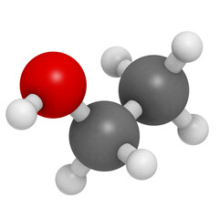 Wall Mural - Ethanol (EtOH, alcohol) molecule, chemical structure