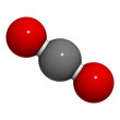 Carbon dioxide (CO2) molecule, chemical structure