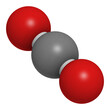 Carbon dioxide (CO2) , molecular model
