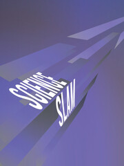 Vector illustration, poster for science slam, vintage