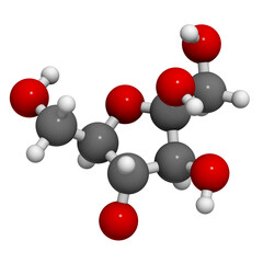 Wall Mural - Fructose fruit sugar molecule, chemical structure