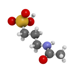 Canvas Print - Acamprosate alcoholism treatment drug, chemical structure.