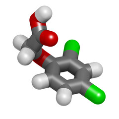 Wall Mural - 2,4-D (2,4-dichlorophenoxyacetic acid) Agent Orange ingredient. Synthetic auxin plant hormone, used as pesticide and herbicide and ingredient of Agent Orange.